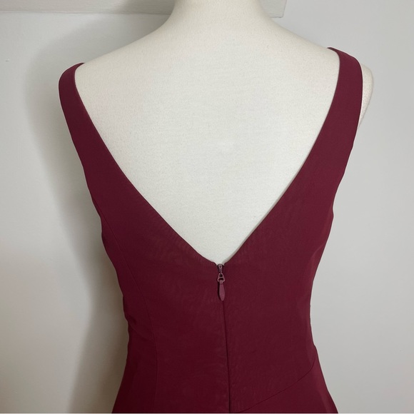 Azazie Floor Length Chiffon Kori Bridesmaid Dress in Cabernet Size 2 - Picture 8 of 10